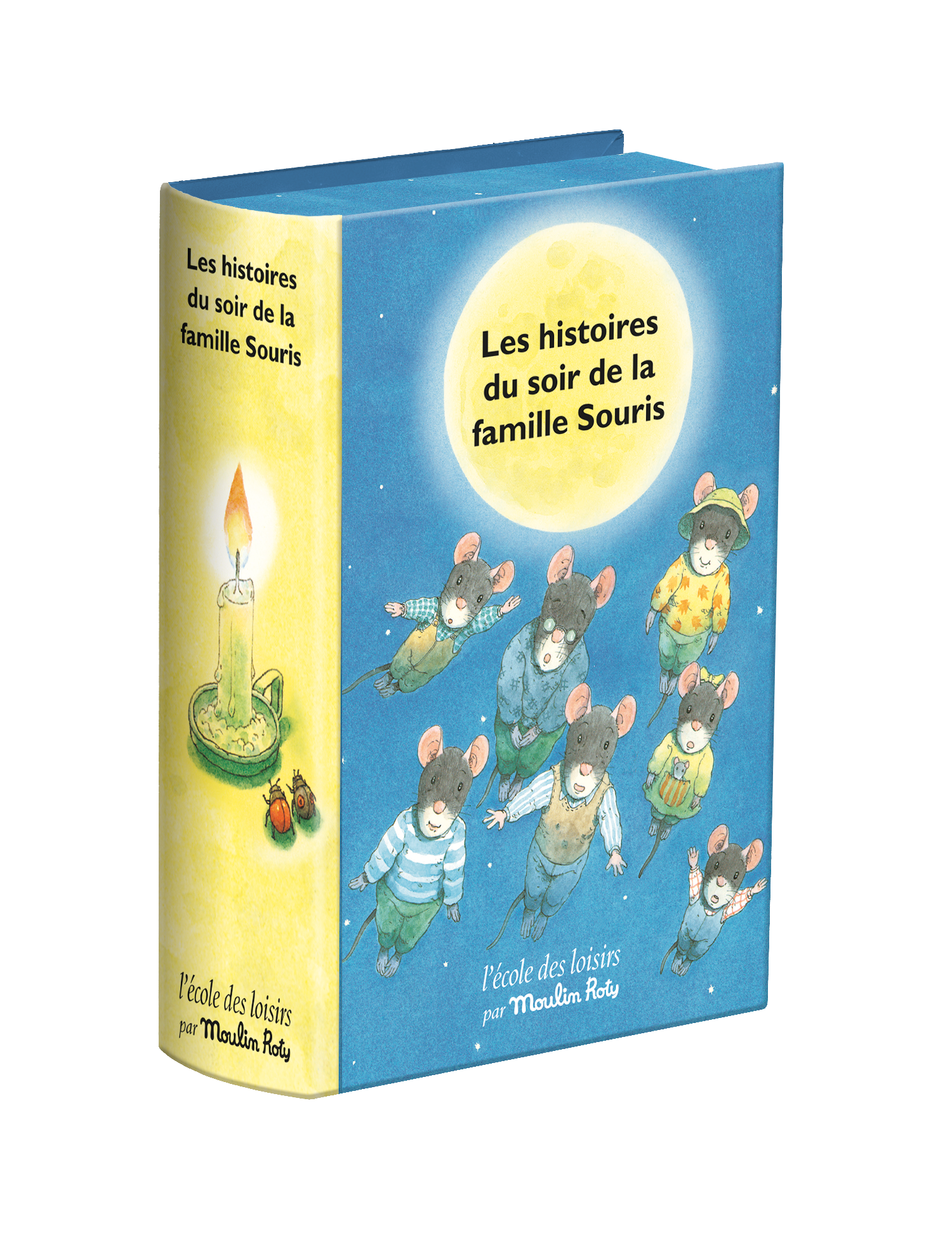 Moulin Roty - Lampe à histoires livre La famille Souris Ecole des
